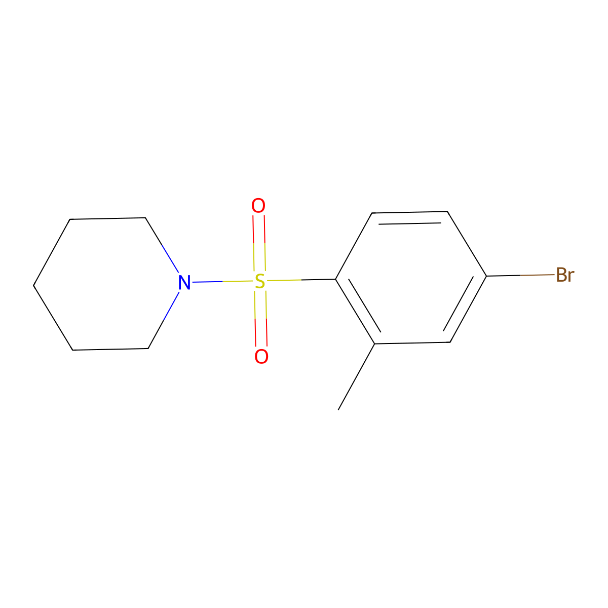 1-((4-Bromo-2-methylphenyl)sulfonyl)piperidine molecular structure, CAS 324059-00-9