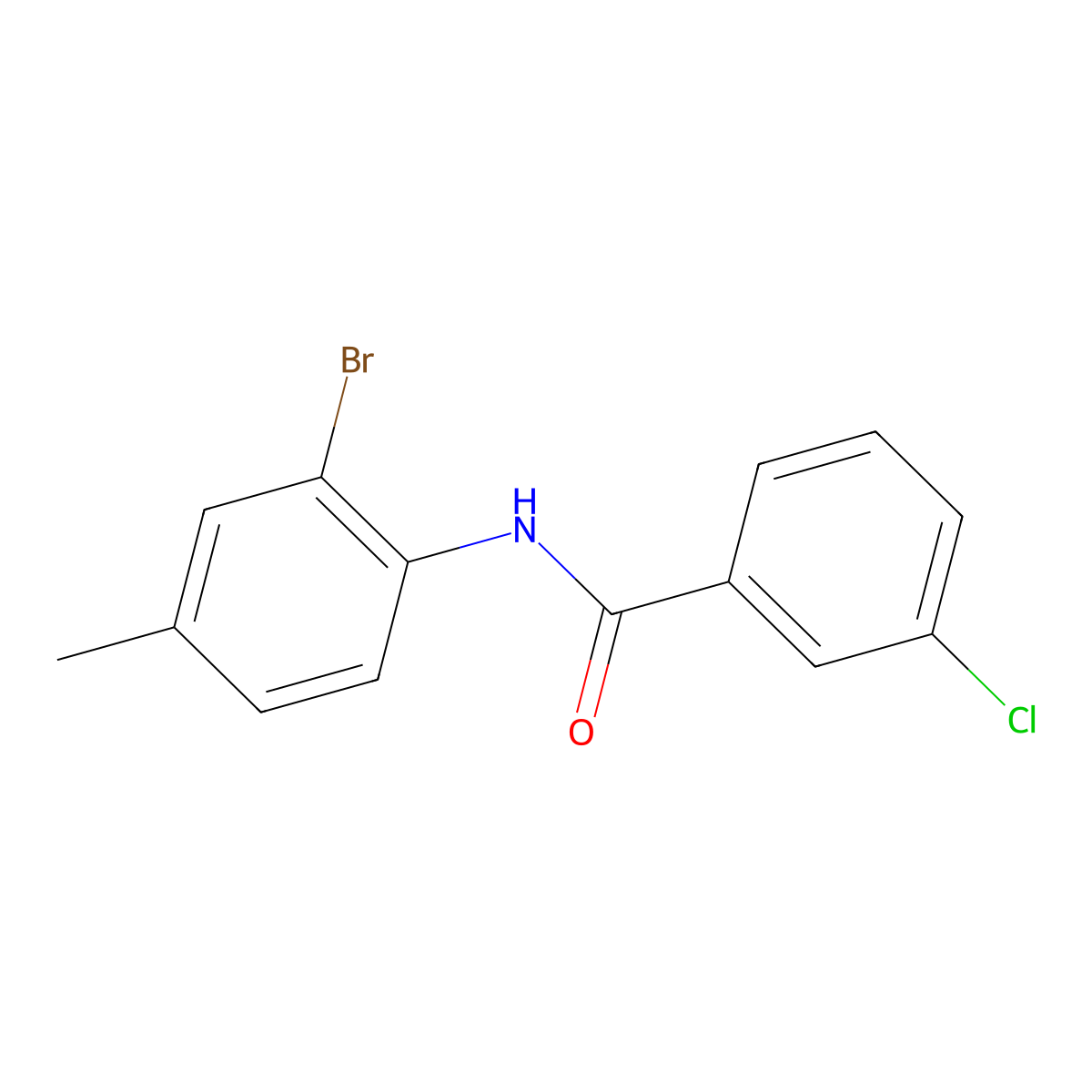 N-(2-bromo-4-methylphenyl)-3-chlorobenzamide molecular structure, CAS 324059-12-3