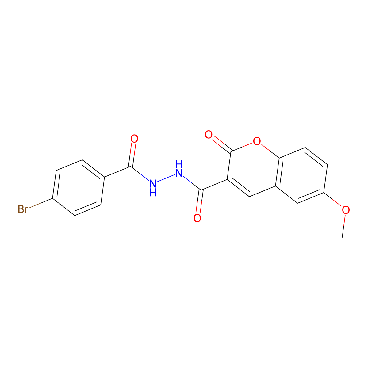 N'-(4-bromobenzoyl)-6-methoxy-2-oxo-2H-chromene-3-carbohydrazide molecular structure, CAS 324059-24-7