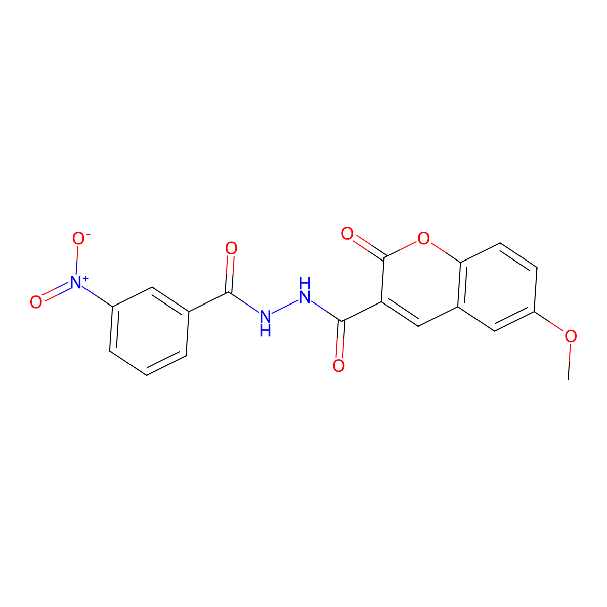 N'-(6-methoxy-2-oxo-2H-chromene-3-carbonyl)-3-nitrobenzohydrazide molecular structure, CAS 324059-28-1