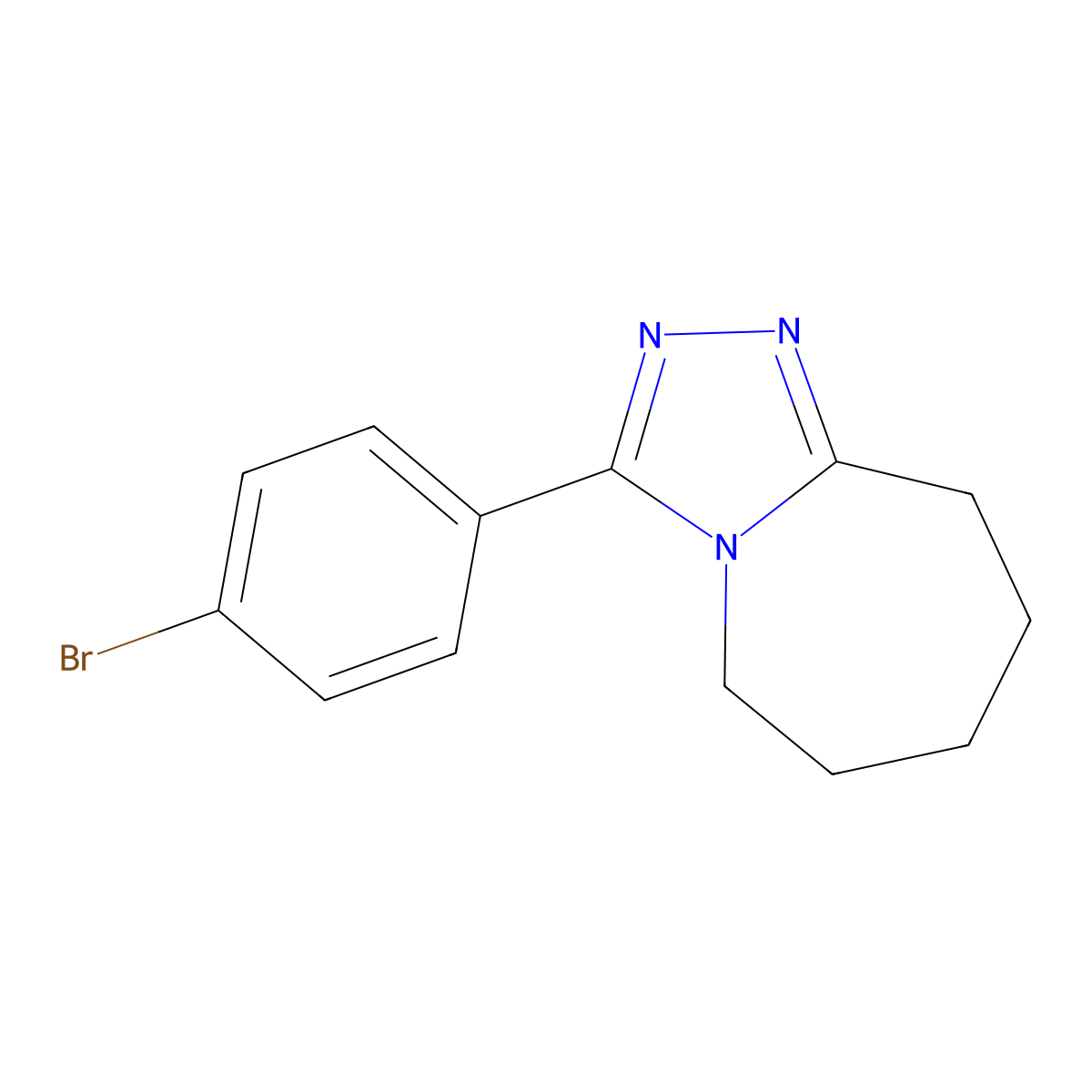 3-(4-bromophenyl)-6,7,8,9-tetrahydro-5H-[1,2,4]triazolo[4,3-a]azepine molecular structure, CAS 324060-59-5
