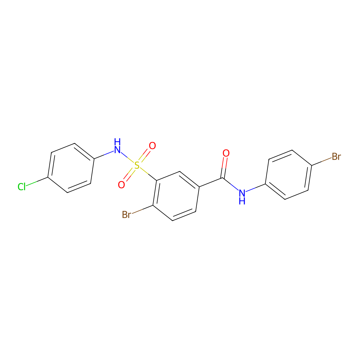 4-bromo-N-(4-bromophenyl)-3-[(4-chloroanilino)sulfonyl]benzamide molecular structure, CAS 324061-07-6