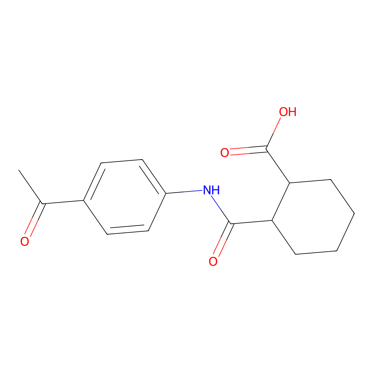 2-{[(4-Acetylphenyl)amino]carbonyl}cyclohexanecarboxylic acid molecular structure, CAS 324061-21-4