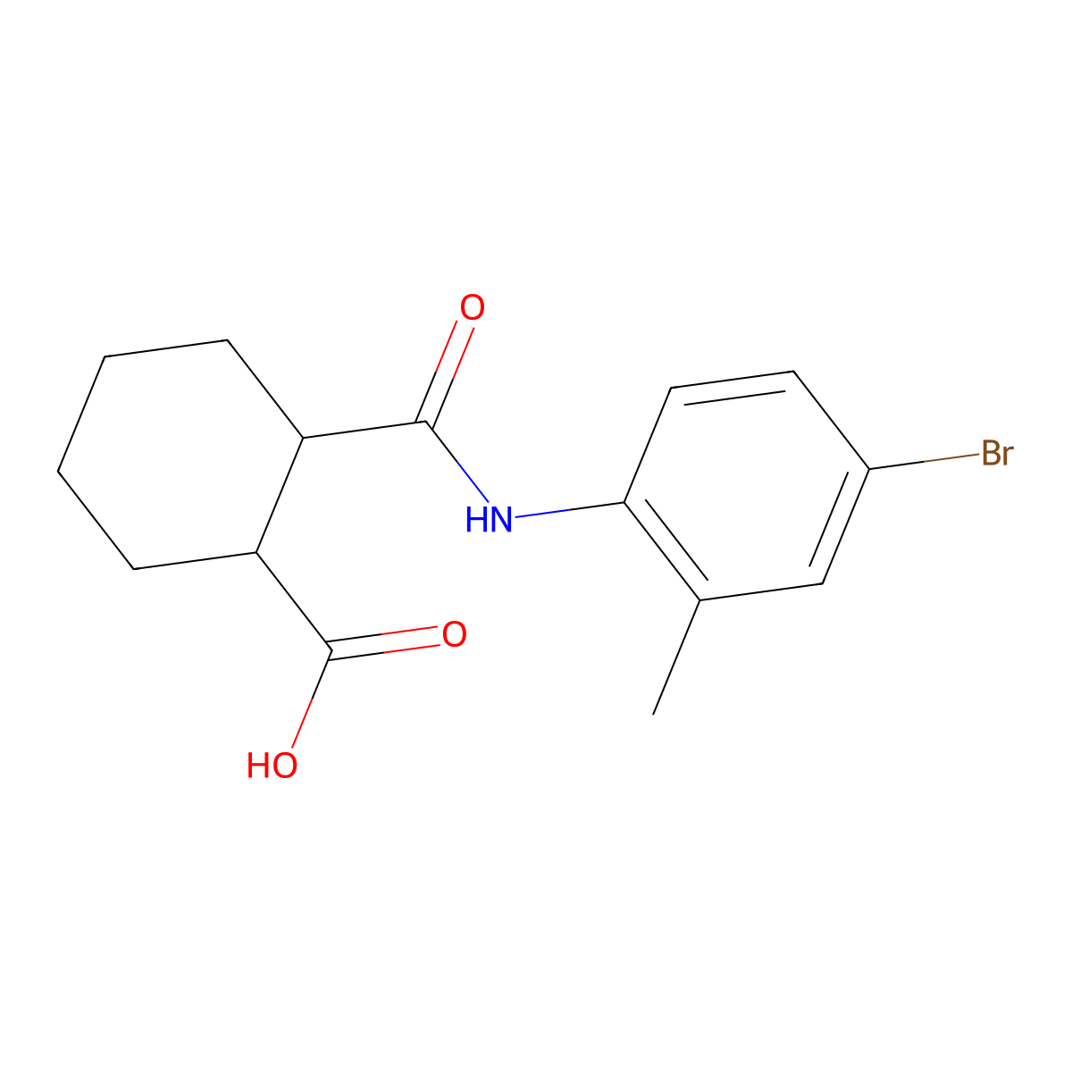 2-[(4-Bromo-2-methylphenyl)carbamoyl]cyclohexane-1-carboxylic acid molecular structure, CAS 324061-22-5