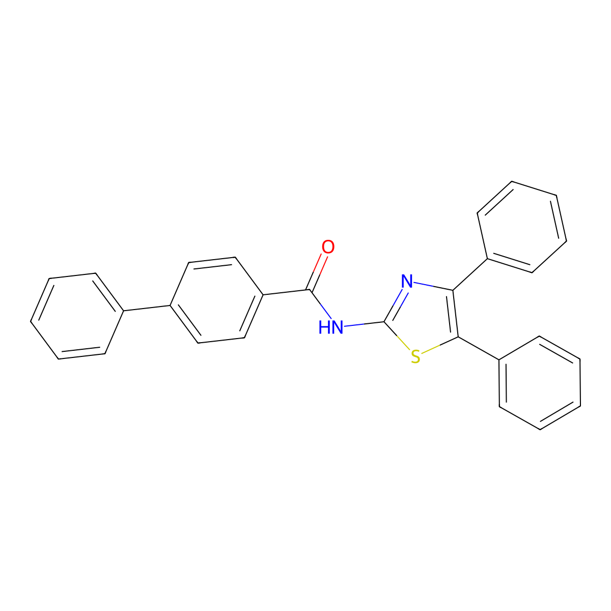 (Z)-N-(4,5-diphenylthiazol-2(3H)-ylidene)-[1,1'-biphenyl]-4-carboxamide molecular structure, CAS 324061-25-8