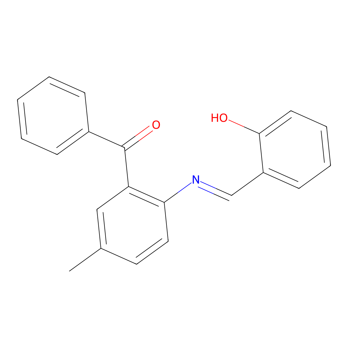 (E)-(2-((2-hydroxybenzylidene)amino)-5-methylphenyl)(phenyl)methanone molecular structure, CAS 324061-76-9