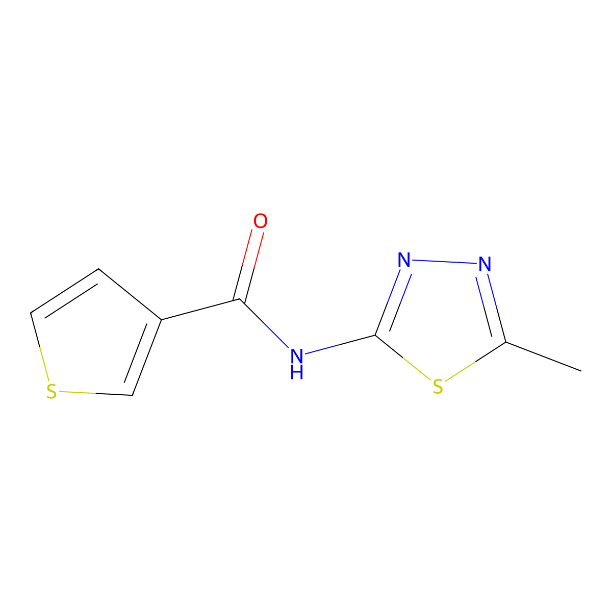 N-(5-methyl-1,3,4-thiadiazol-2-yl)thiophene-3-carboxamide molecular structure, CAS 324061-81-6