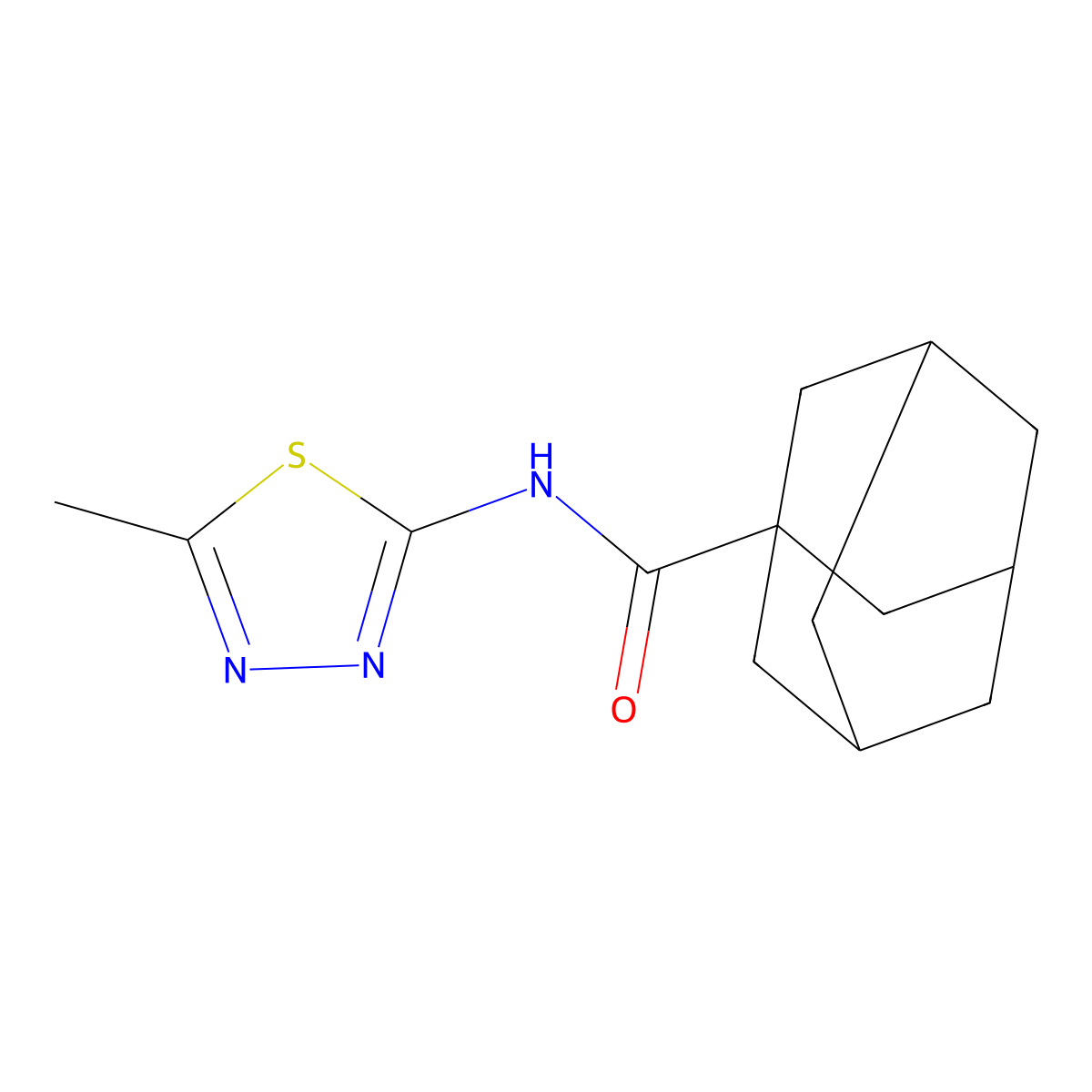 N-(5-methyl-1,3,4-thiadiazol-2-yl)adamantane-1-carboxamide molecular structure, CAS 324061-82-7