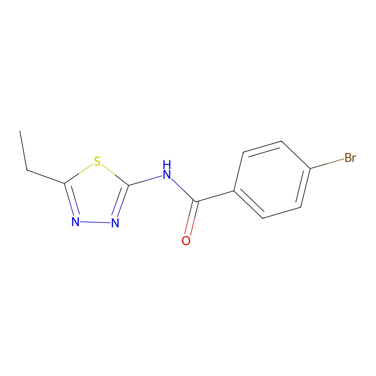 4-bromo-N-(5-ethyl-1,3,4-thiadiazol-2-yl)benzamide molecular structure, CAS 324061-83-8