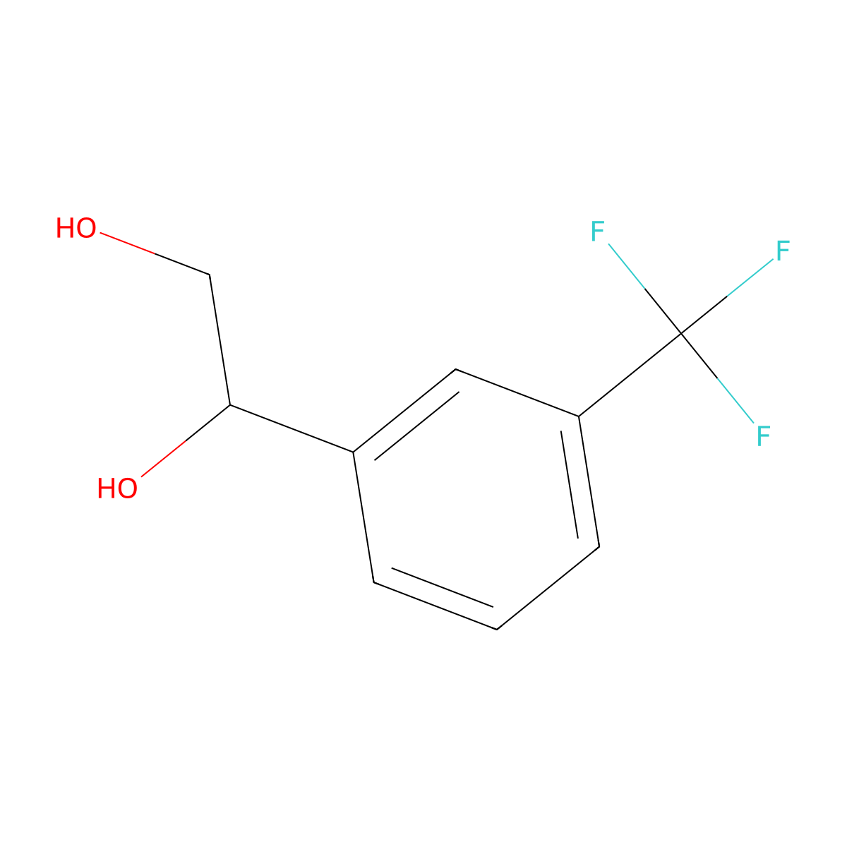 1-[3-(Trifluoromethyl)phenyl]ethane-1,2-diol molecular structure, CAS 324063-50-5