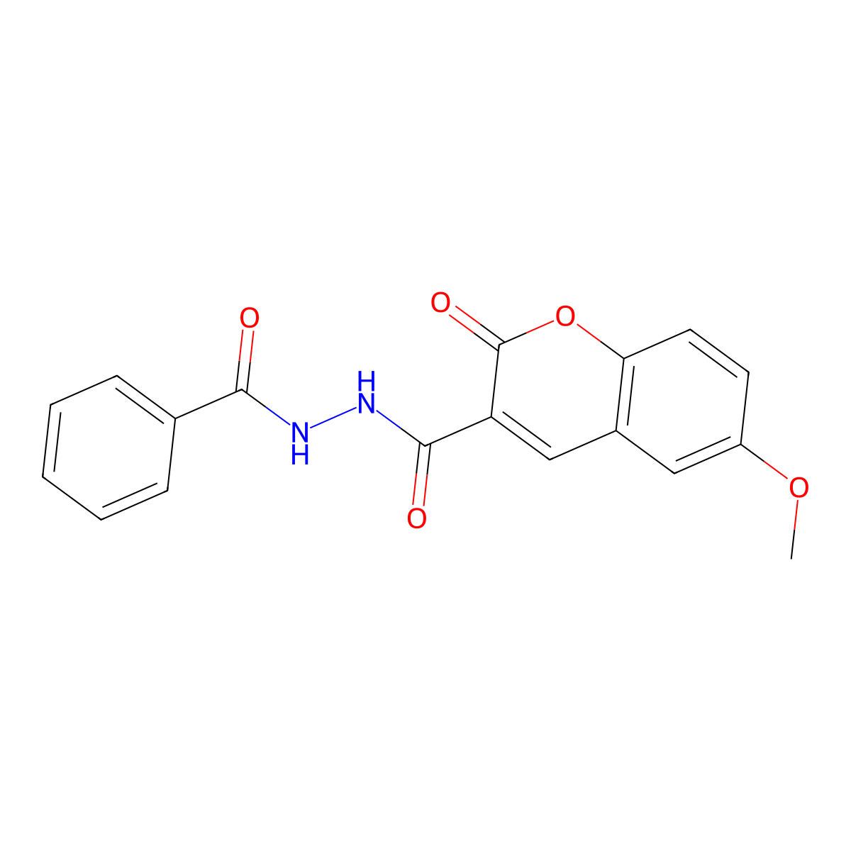 N'-(6-methoxy-2-oxo-2H-chromene-3-carbonyl)benzohydrazide molecular structure, CAS 324064-97-3
