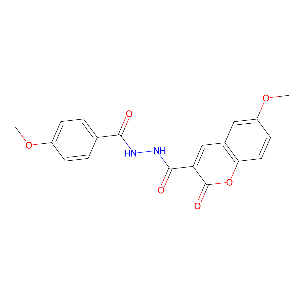 6-methoxy-N'-(4-methoxybenzoyl)-2-oxo-2H-chromene-3-carbohydrazide molecular structure, CAS 324064-98-4