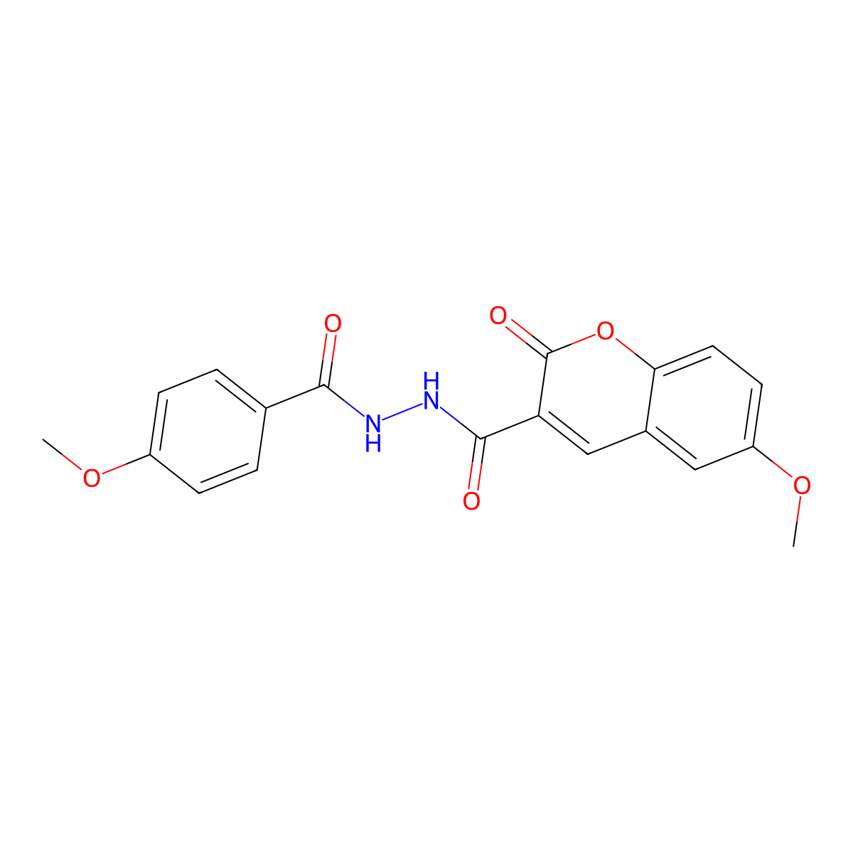 6-methoxy-N'-(4-methoxybenzoyl)-2-oxo-2H-chromene-3-carbohydrazide molecular structure, CAS 324064-98-4