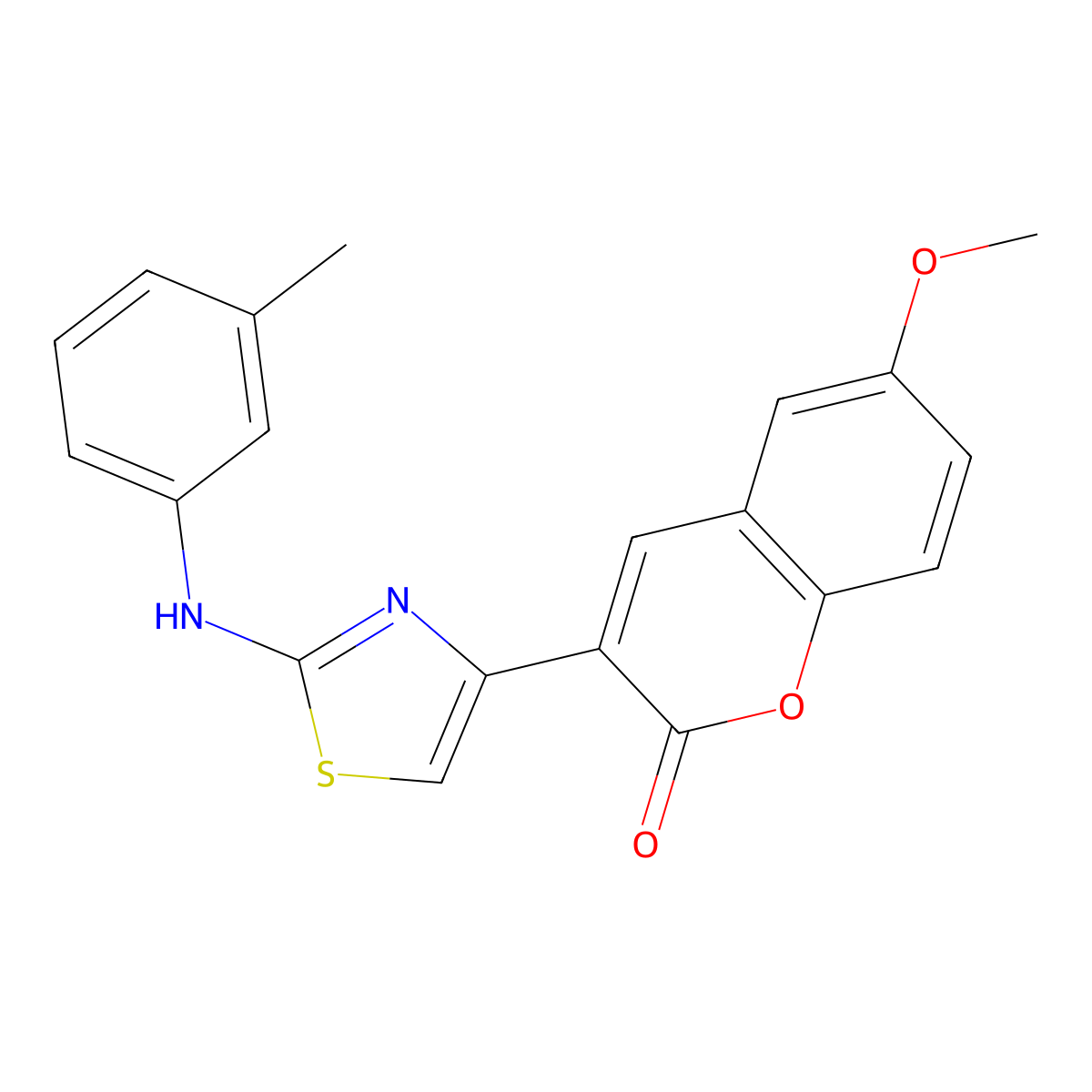 6-methoxy-3-{2-[(3-methylphenyl)amino]-1,3-thiazol-4-yl}-2H-chromen-2-one molecular structure, CAS 324065-00-1