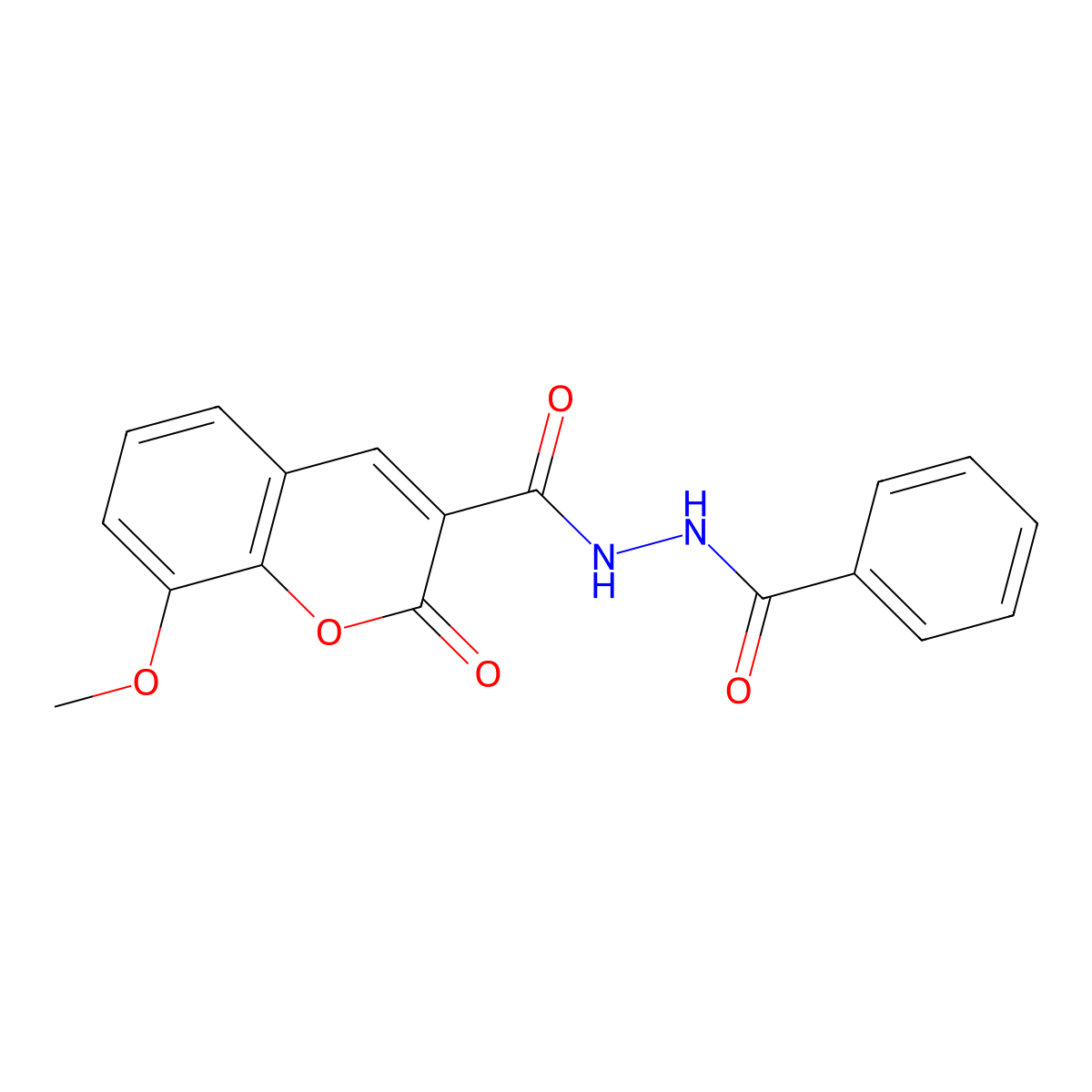 N'-(8-methoxy-2-oxo-2H-chromene-3-carbonyl)benzohydrazide molecular structure, CAS 324065-08-9