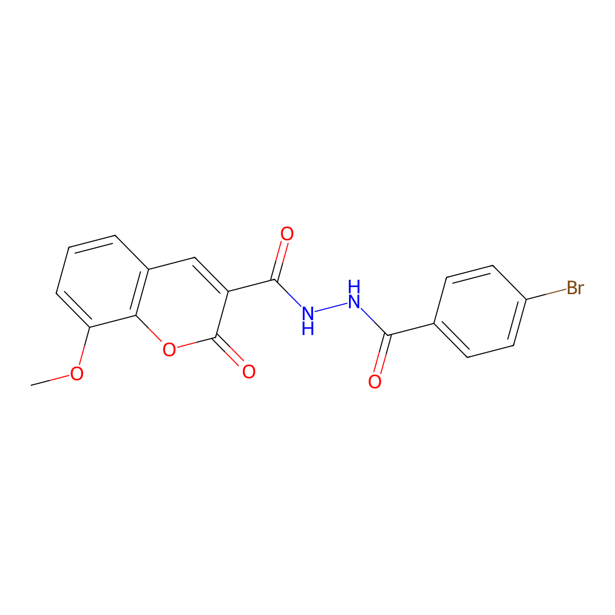N'-(4-bromobenzoyl)-8-methoxy-2-oxochromene-3-carbohydrazide molecular structure, CAS 324065-09-0