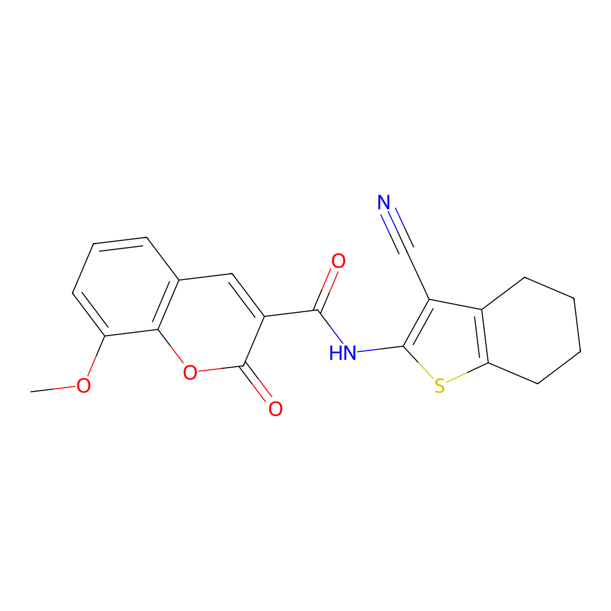 N-(3-cyano-4,5,6,7-tetrahydrobenzo[b]thiophen-2-yl)-8-methoxy-2-oxo-2H-chromene-3-carboxamide molecular structure, CAS 324065-18-1