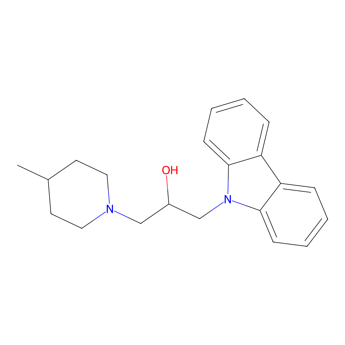 1-(9H-carbazol-9-yl)-3-(4-methylpiperidin-1-yl)propan-2-ol molecular structure, CAS 324065-26-1