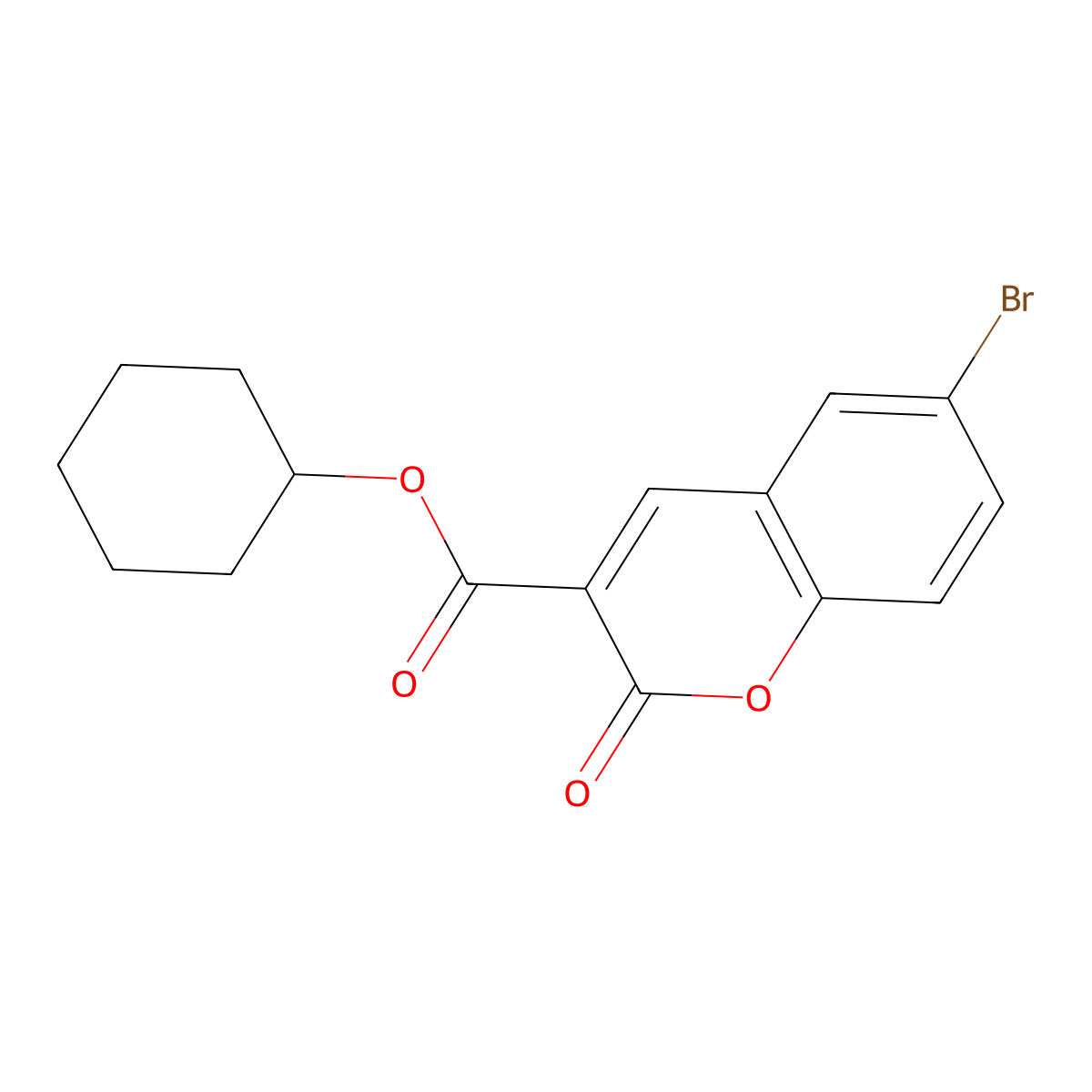 cyclohexyl 6-bromo-2-oxo-2H-chromene-3-carboxylate molecular structure, CAS 324065-54-5