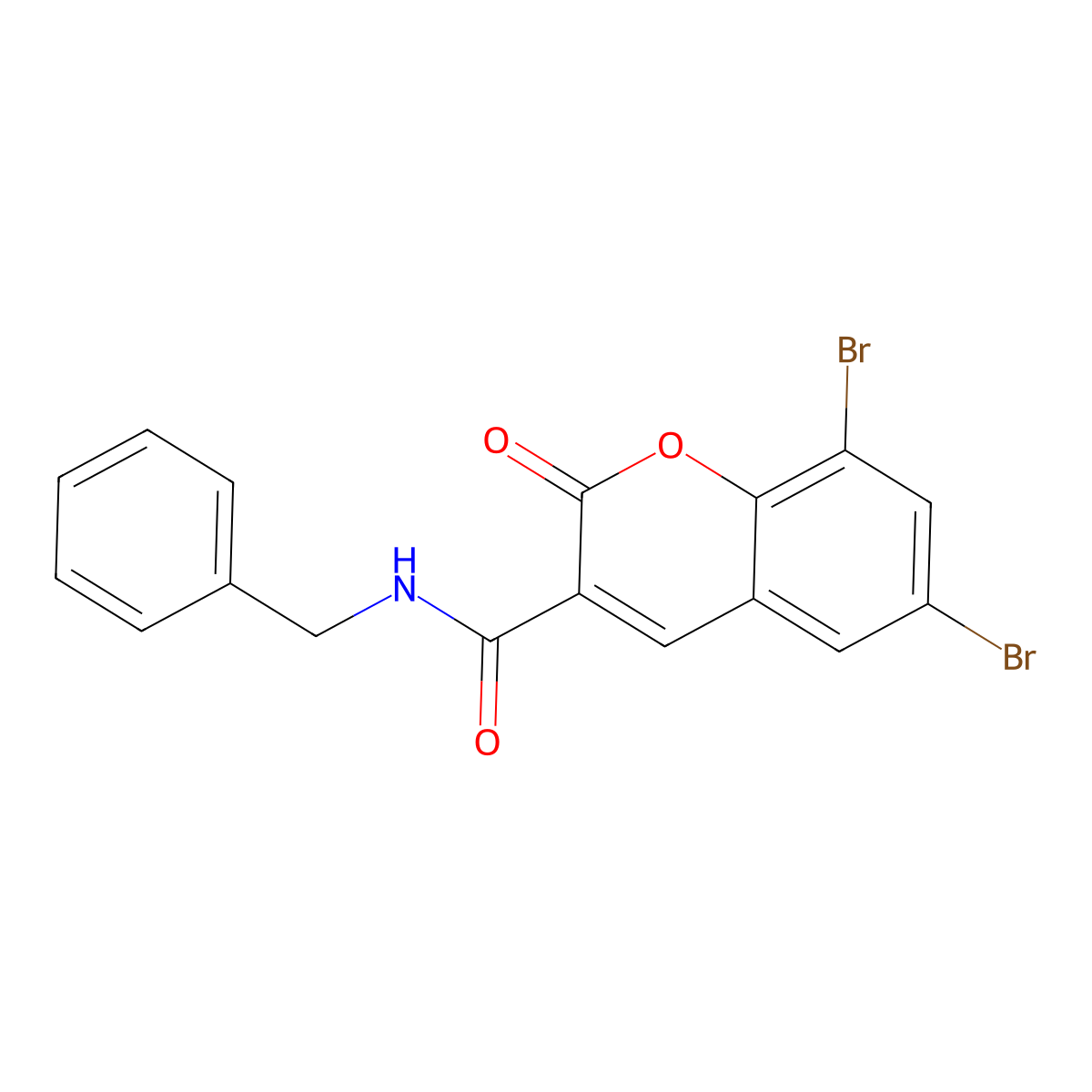N-benzyl-6,8-dibromo-2-oxo-2H-chromene-3-carboxamide molecular structure, CAS 324065-74-9