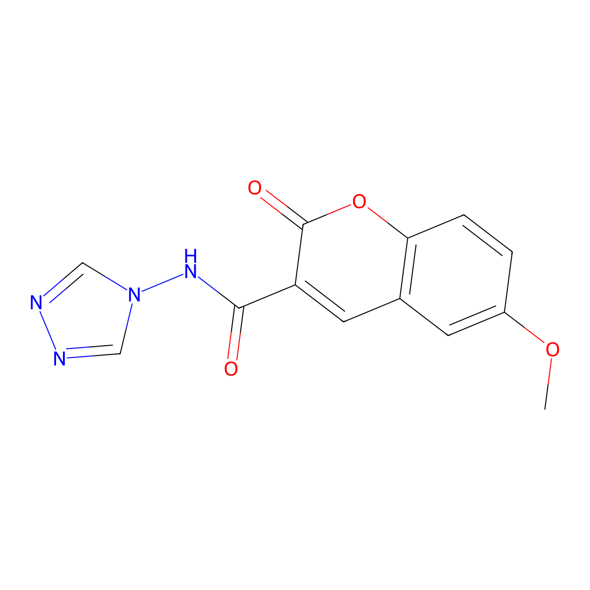 6-methoxy-2-oxo-N-(1,2,4-triazol-4-yl)chromene-3-carboxamide molecular structure, CAS 324065-87-4