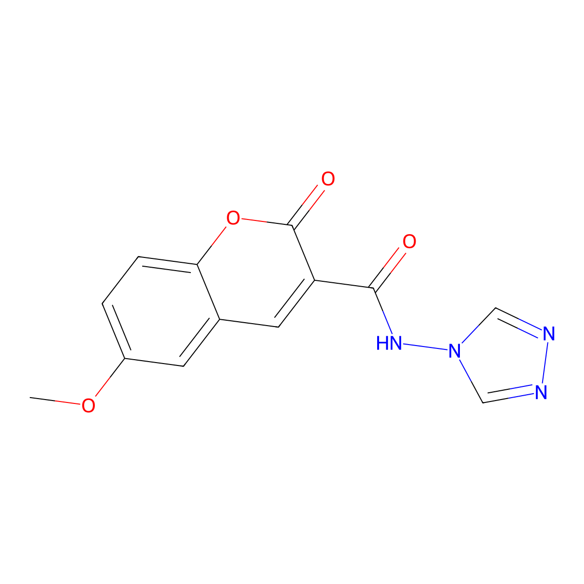 6-methoxy-2-oxo-N-(1,2,4-triazol-4-yl)chromene-3-carboxamide molecular structure, CAS 324065-87-4