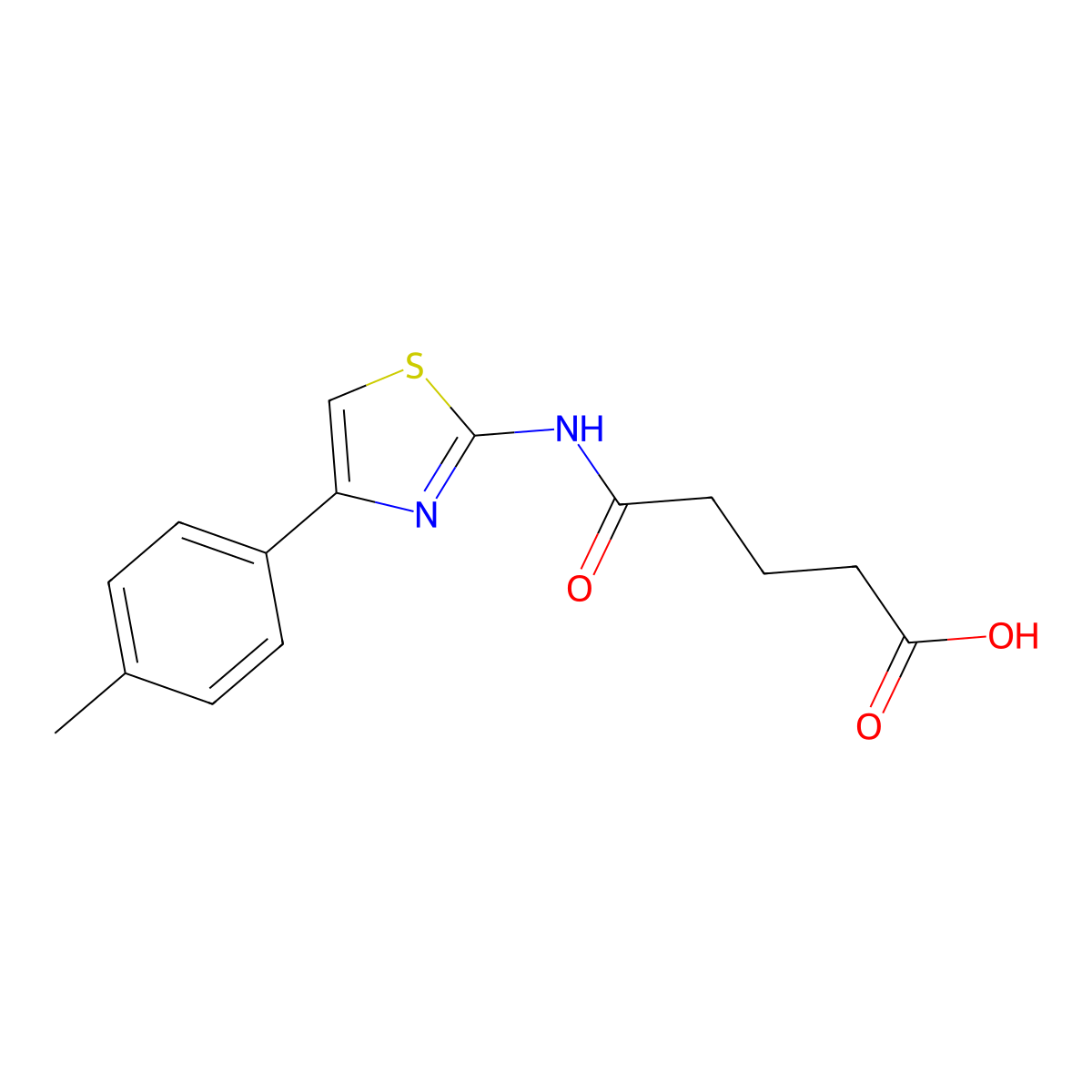 4-{N-[4-(4-methylphenyl)-1,3-thiazol-2-yl]carbamoyl}butanoic acid molecular structure, CAS 324065-99-8