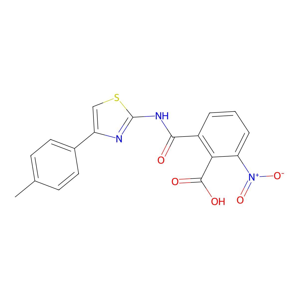 2-{[4-(4-Methylphenyl)-1,3-thiazol-2-YL]carbamoyl}-6-nitrobenzoic acid molecular structure, CAS 324066-00-4