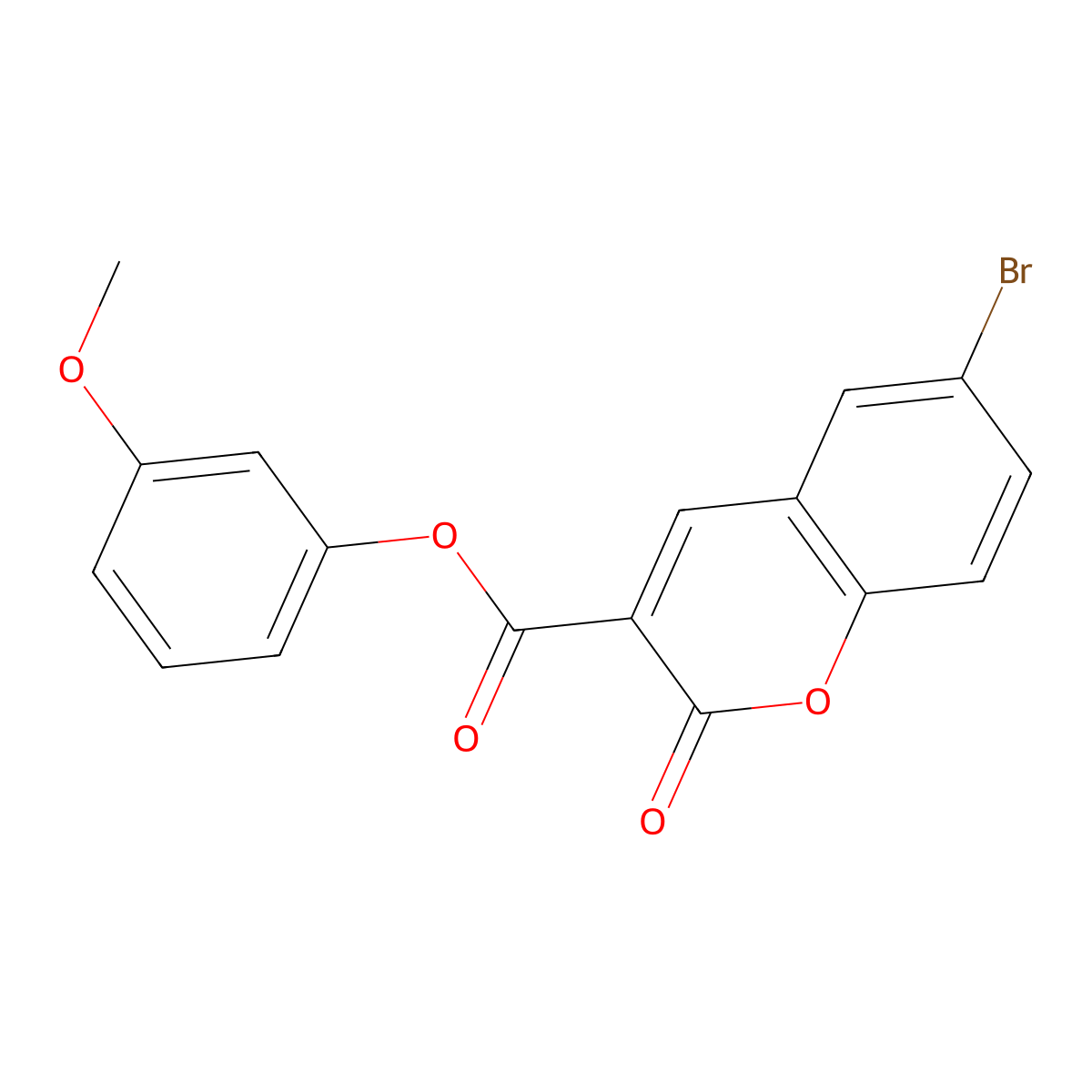 3-methoxyphenyl 6-bromo-2-oxo-2H-chromene-3-carboxylate molecular structure, CAS 324066-42-4