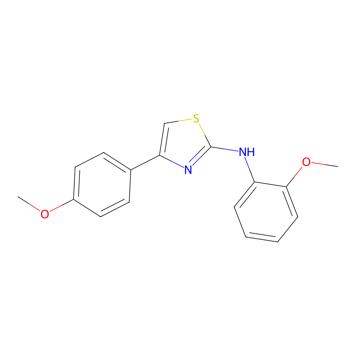 N-(2-methoxyphenyl)-4-(4-methoxyphenyl)-1,3-thiazol-2-amine molecular structure, CAS 324066-61-7