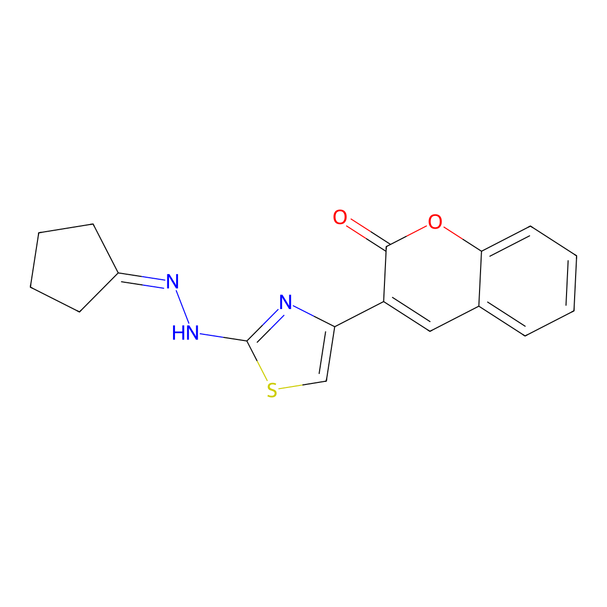 3-(2-(2-cyclopentylidenehydrazinyl)thiazol-4-yl)-2H-chromen-2-one molecular structure, CAS 324066-92-4