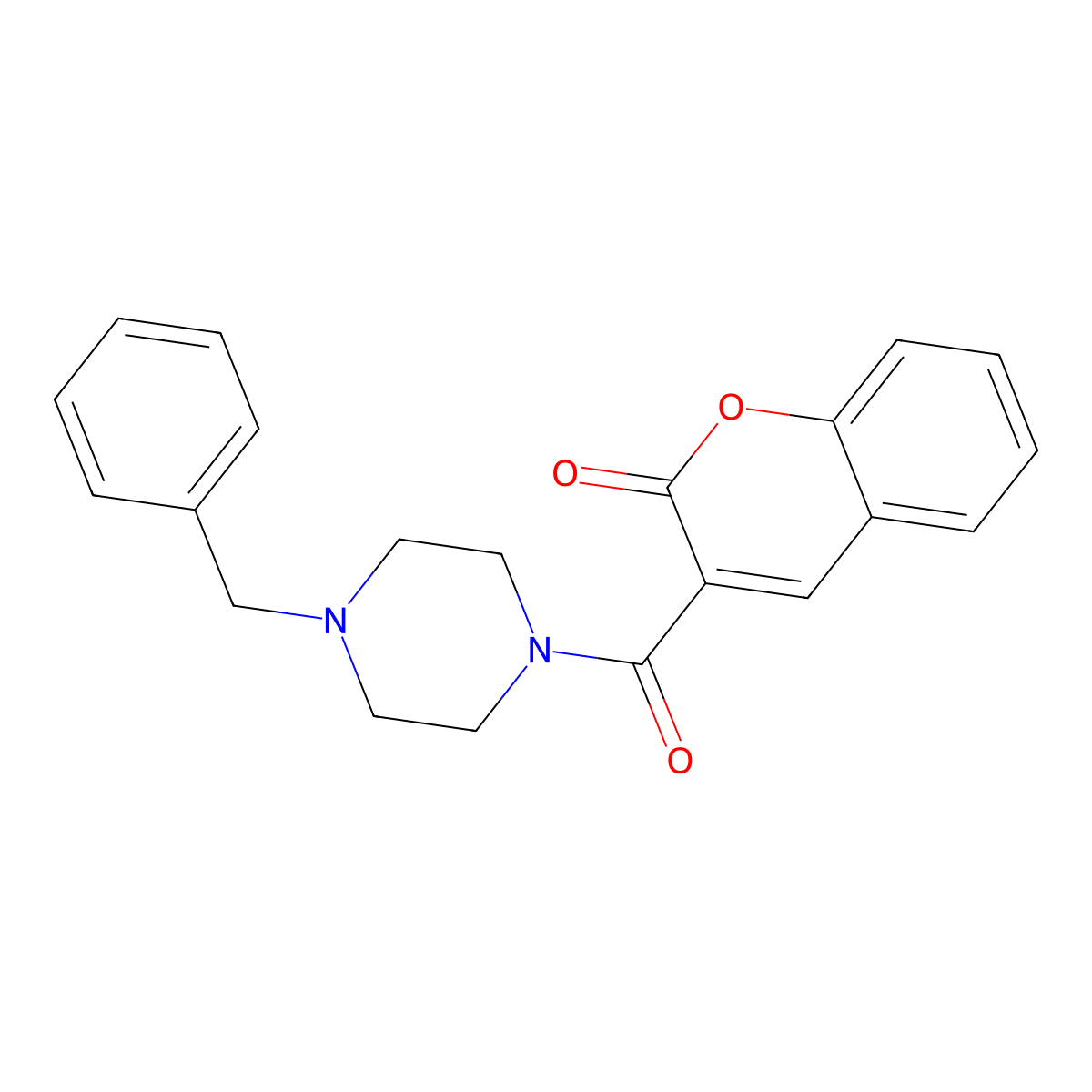 3-(4-benzylpiperazine-1-carbonyl)-2H-chromen-2-one molecular structure, CAS 324067-29-0