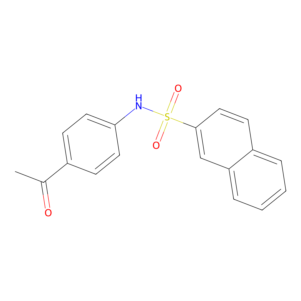 N-(4-acetylphenyl)naphthalene-2-sulfonamide molecular structure, CAS 324067-56-3