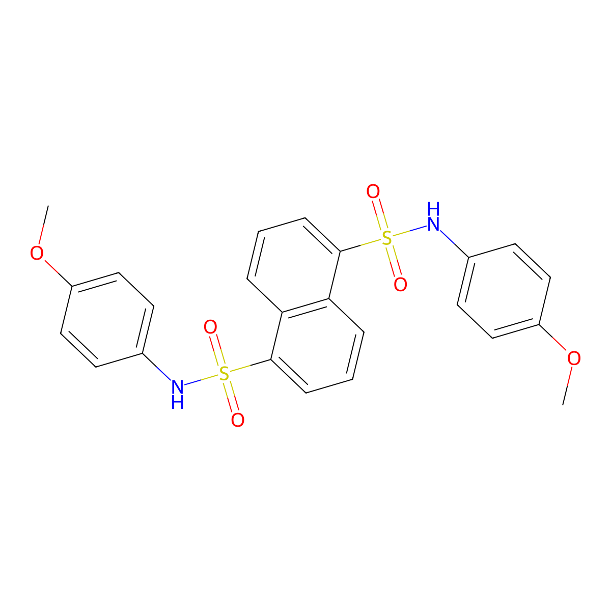 N~1~,N~5~-bis(4-methoxyphenyl)-1,5-naphthalenedisulfonamide molecular structure, CAS 324067-63-2