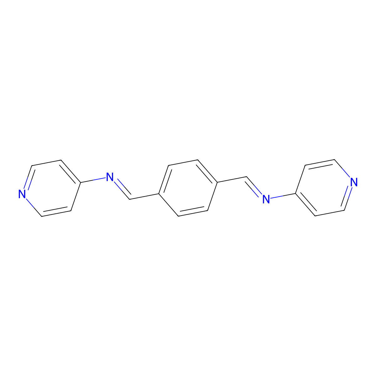 N-pyridin-4-yl-1-[4-(pyridin-4-yliminomethyl)phenyl]methanimine molecular structure, CAS 324068-05-5
