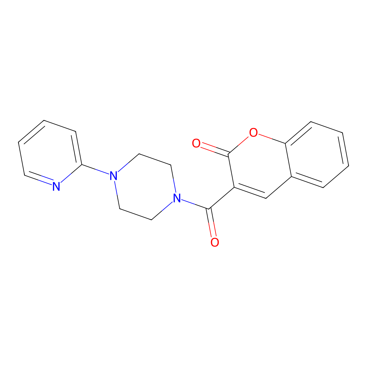 3-(4-(pyridin-2-yl)piperazine-1-carbonyl)-2H-chromen-2-one molecular structure, CAS 324068-19-1