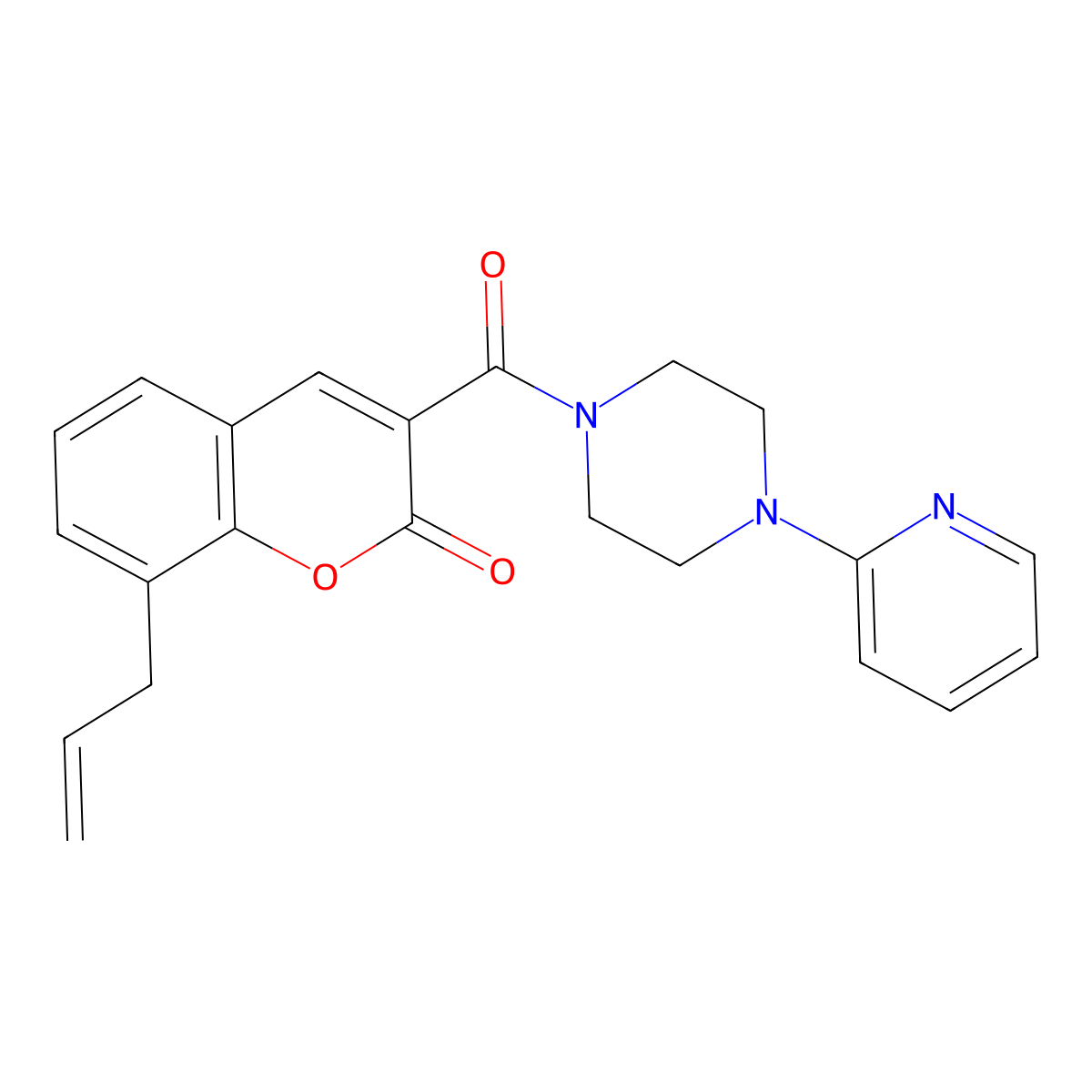 8-Allyl-3-(4-pyridin-2-yl-piperazine-1-carbonyl)-chromen-2-one molecular structure, CAS 324068-20-4