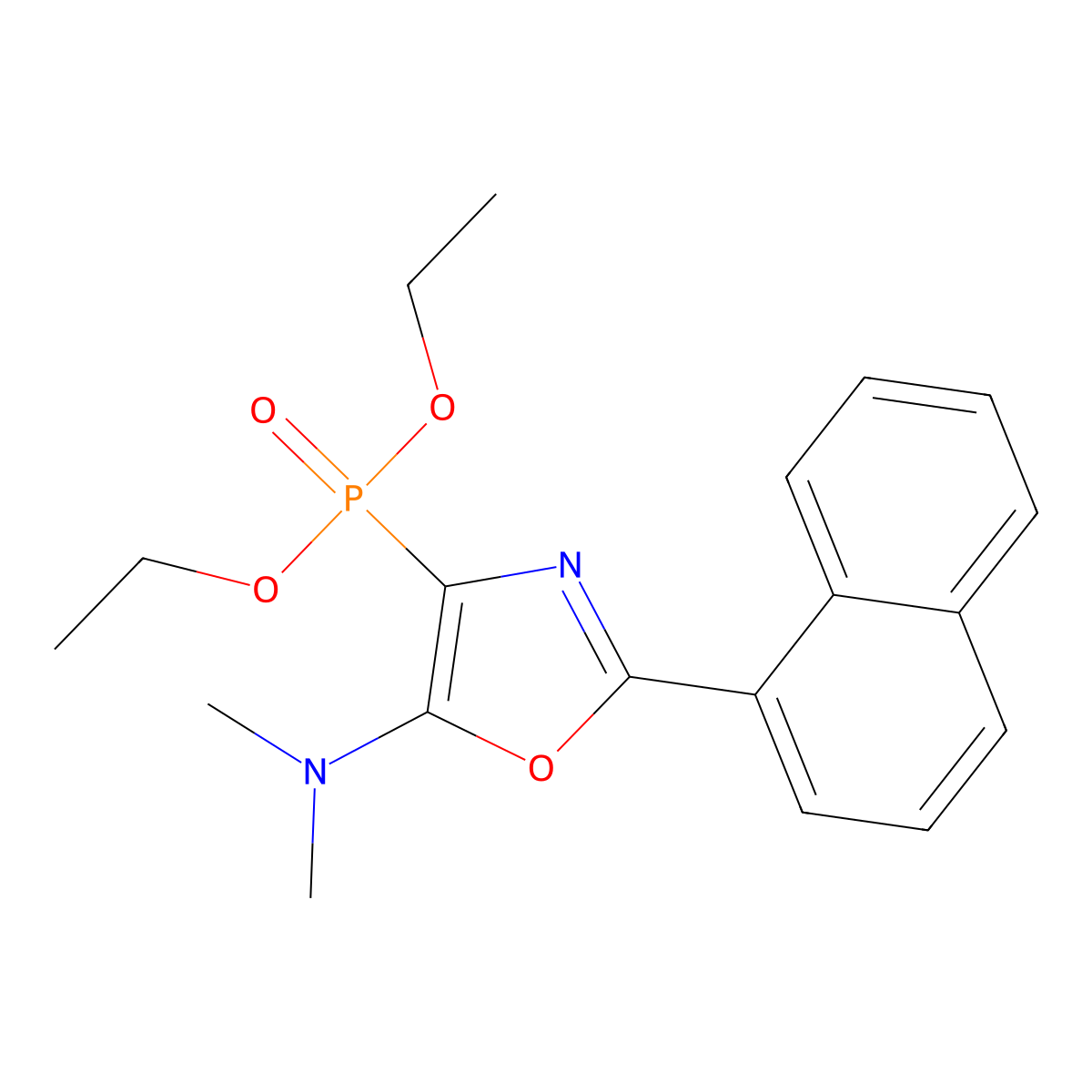 Diethyl (5-(dimethylamino)-2-(naphthalen-1-yl)oxazol-4-yl)phosphonate molecular structure, CAS 324068-42-0