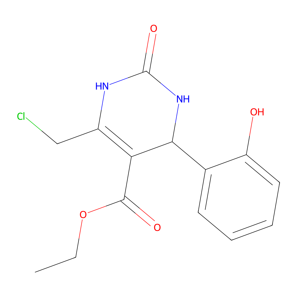 Ethyl 6-(chloromethyl)-4-(2-hydroxyphenyl)-2-oxo-1,2,3,4-tetrahydropyrimidine-5-carboxylate molecular structure, CAS 324068-50-0