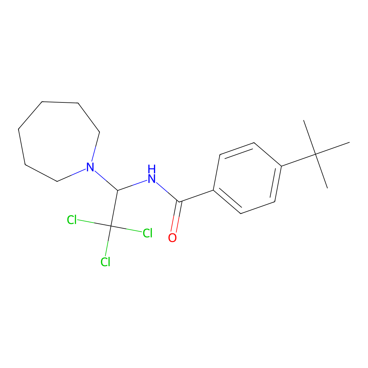 N-[1-(azepan-1-yl)-2,2,2-trichloroethyl]-4-tert-butylbenzamide molecular structure, CAS 324068-54-4