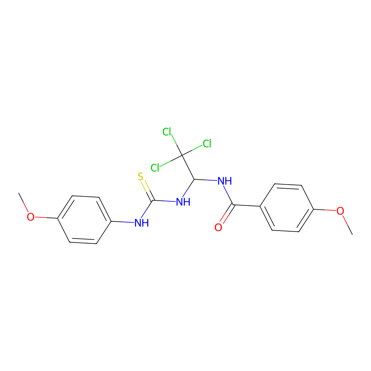 4-methoxy-N-[2,2,2-trichloro-1-[(4-methoxyphenyl)carbamothioylamino]ethyl]benzamide molecular structure, CAS 324068-63-5