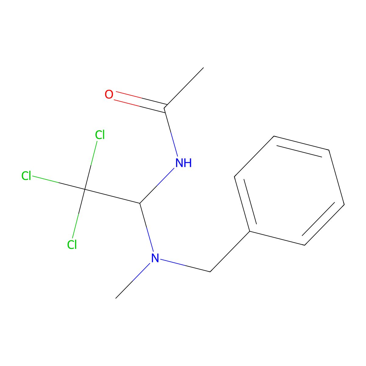 N-{1-[benzyl(methyl)amino]-2,2,2-trichloroethyl}acetamide molecular structure, CAS 324068-74-8