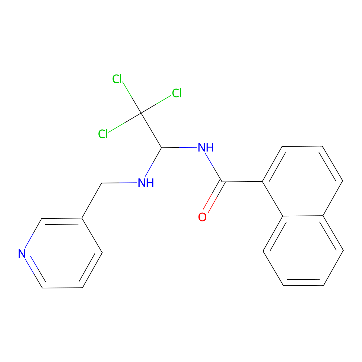 N-[2,2,2-trichloro-1-(pyridin-3-ylmethylamino)ethyl]naphthalene-1-carboxamide molecular structure, CAS 324069-24-1