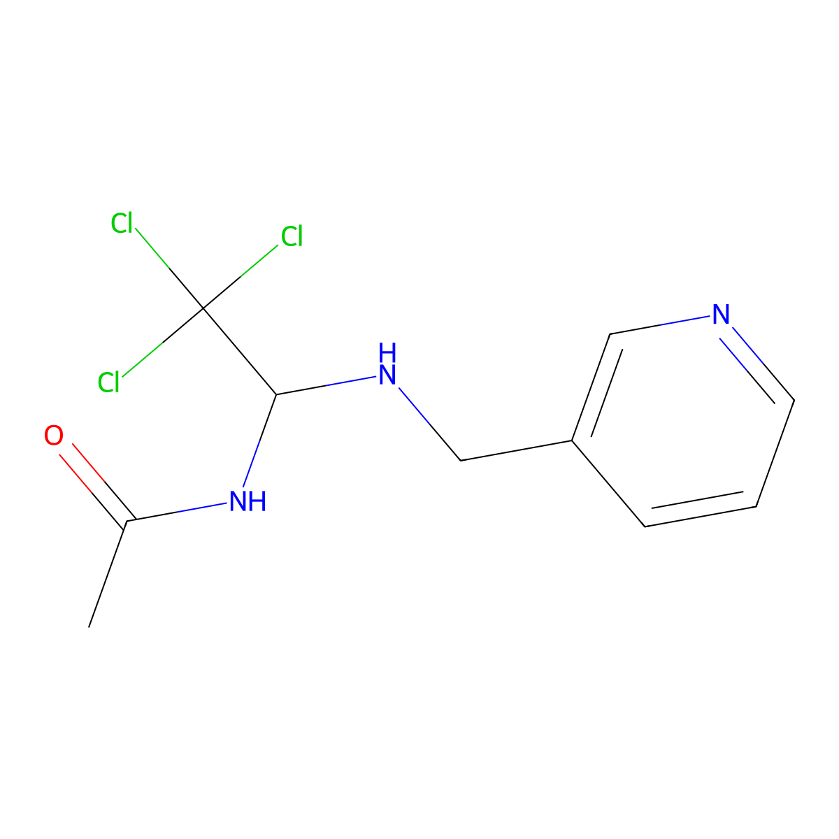 N-[2,2,2-trichloro-1-(pyridin-3-ylmethylamino)ethyl]acetamide molecular structure, CAS 324069-25-2