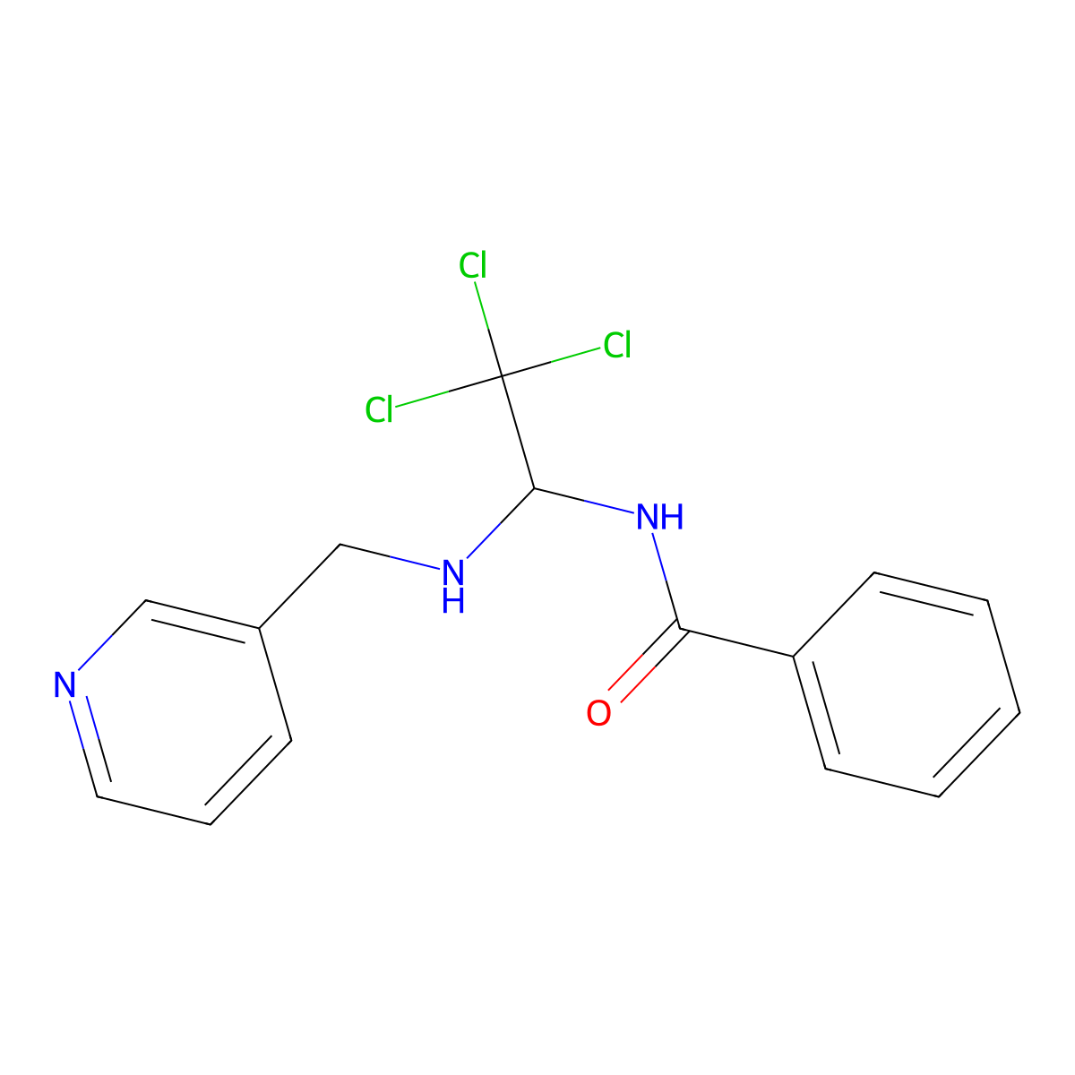 N-{2,2,2-trichloro-1-[(pyridin-3-ylmethyl)amino]ethyl}benzamide molecular structure, CAS 324069-26-3