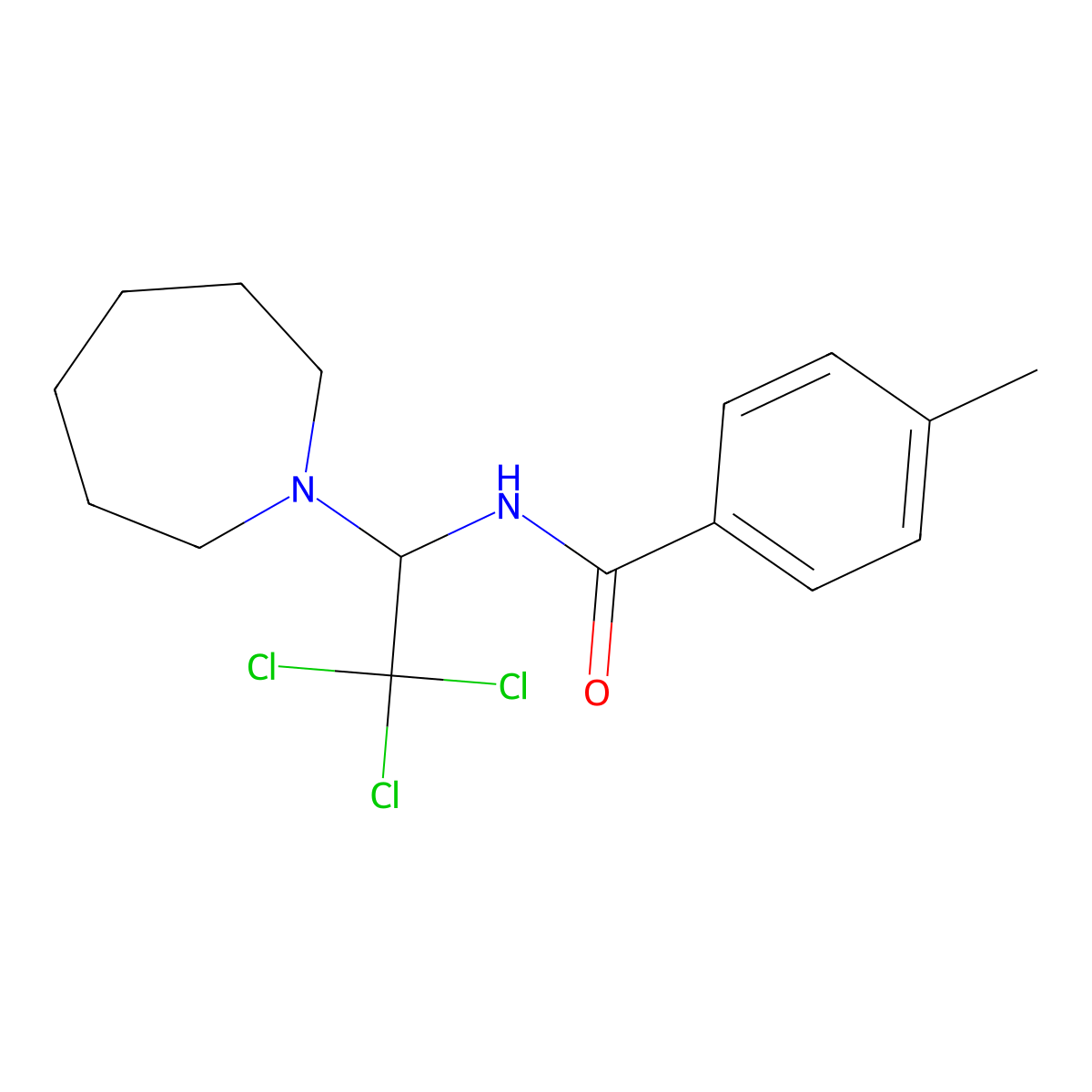 N-(1-azepan-1-yl-2,2,2-trichloroethyl)-4-methylbenzamide molecular structure, CAS 324069-42-3