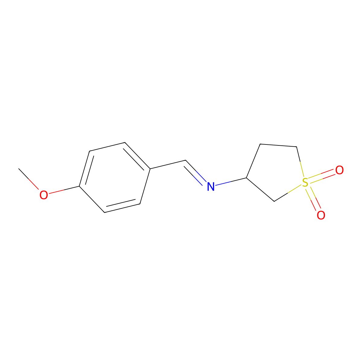 (1,1-Dioxo-tetrahydro-thiophen-3-YL)-(4-methoxy-benzylidene)-amine molecular structure, CAS 324069-50-3