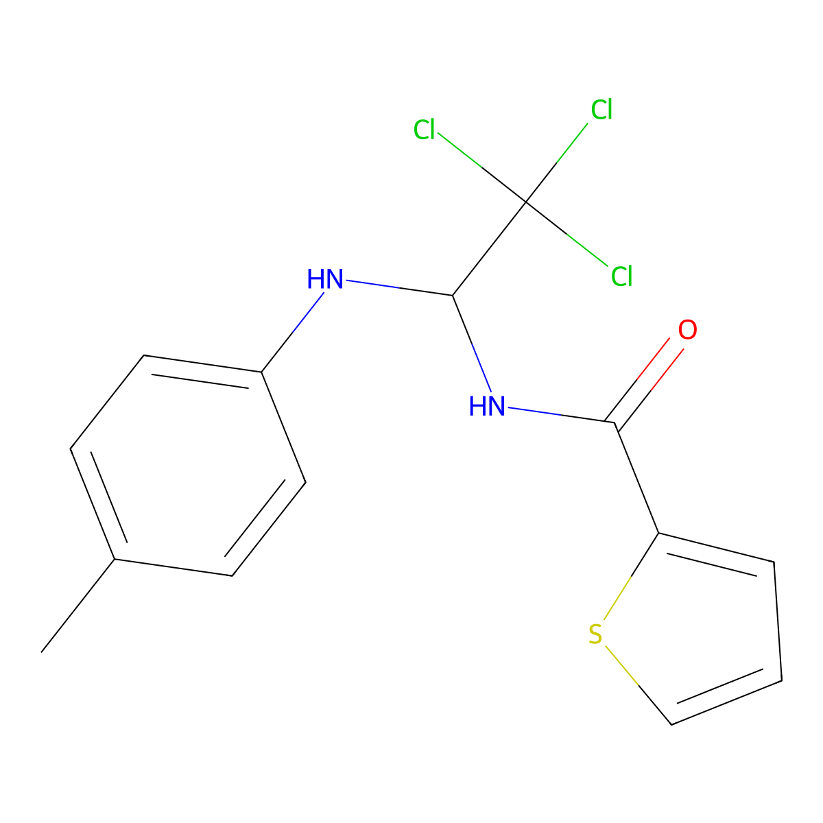 N-[2,2,2-trichloro-1-(4-methylanilino)ethyl]thiophene-2-carboxamide molecular structure, CAS 324069-65-0
