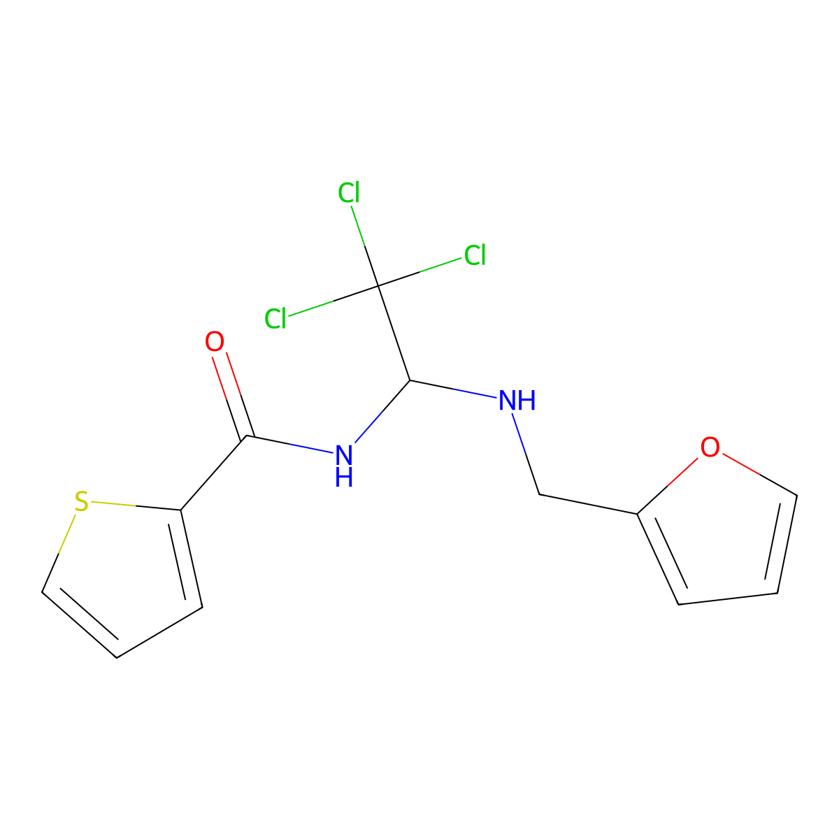 N-{2,2,2-trichloro-1-[(2-furylmethyl)amino]ethyl}-2-thiophenecarboxamide molecular structure, CAS 324069-76-3