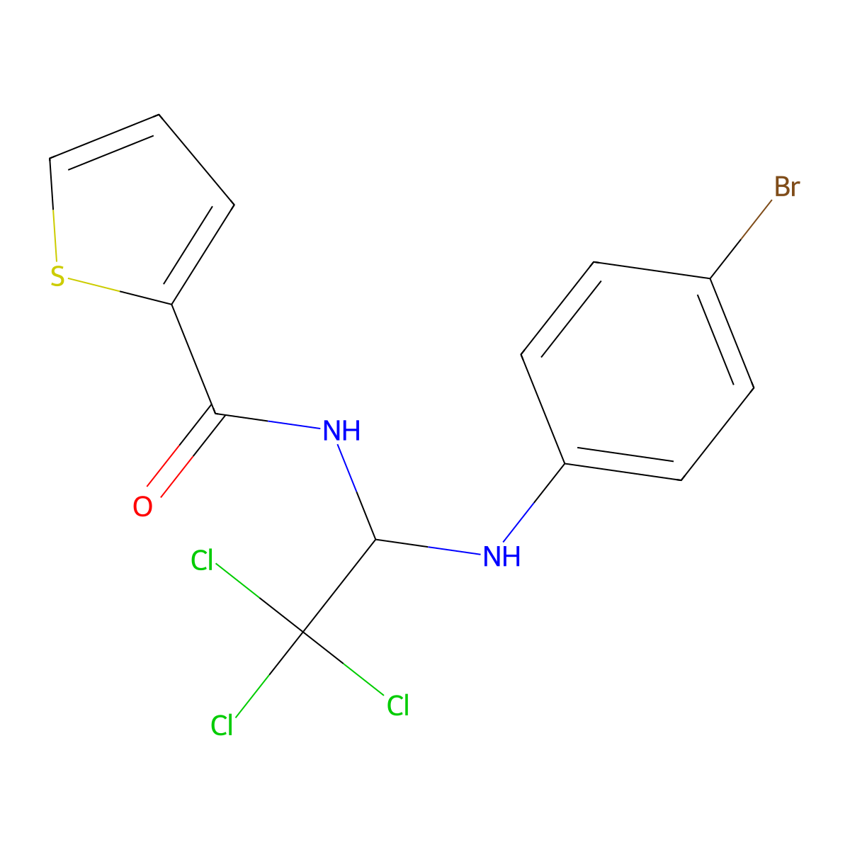 N-[1-(4-bromoanilino)-2,2,2-trichloroethyl]thiophene-2-carboxamide molecular structure, CAS 324069-95-6